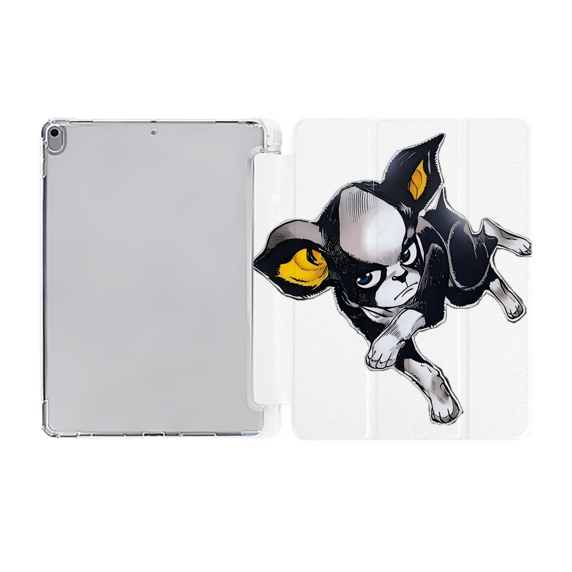 （画像用） ジョジョの奇妙な冒険 イギー JoJo's Bizarre Adventure Iggy IPad ケース ペン収納付き 三つ折りスタンド PUレザー×シリコン 対応機種9.5/10.5/10.9インチ